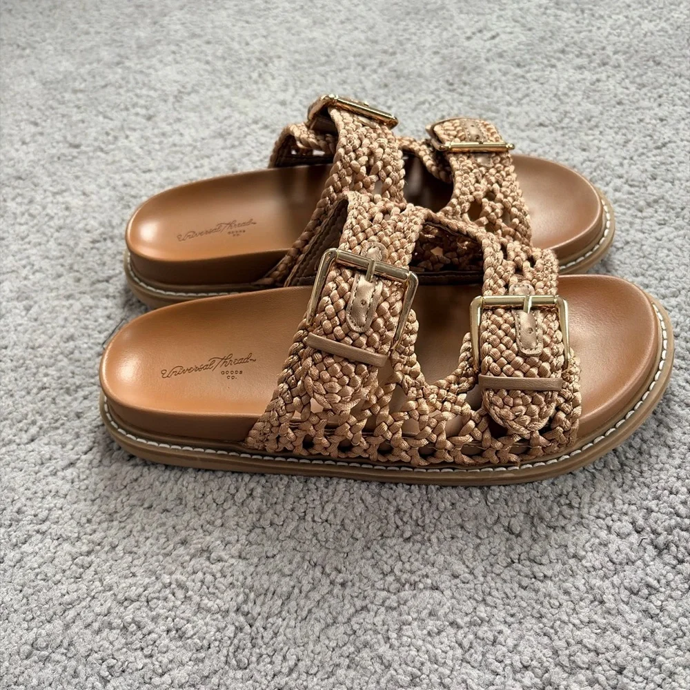 Universal Thread Braided Buckle Slide Sandals in Tan - Picture 4 of 4